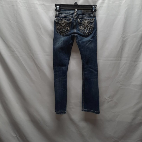 LA IDOL Girls Super Rhinestone Embroidered Blinged back pockets and belt loops 8 - Picture 2 of 10